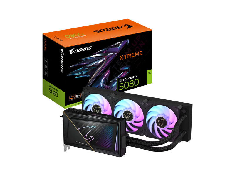 VGA Gigabyte AORUS GeForce RTX 5080 XTREME WATERFORCE 16G GV-N5080AORUSX W-16GD