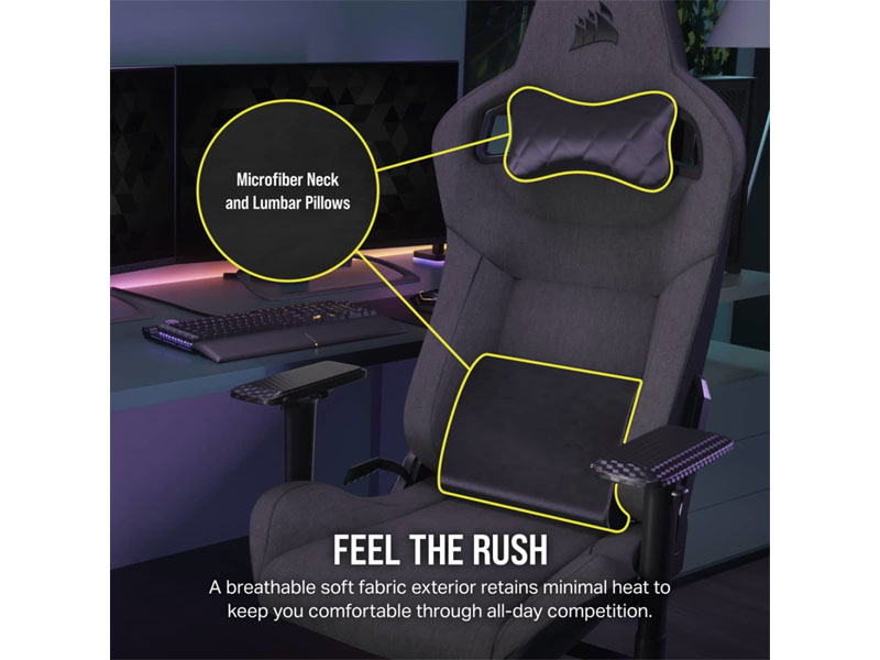 Ghế Corsair T3 RUSH Charcoal 2023 CF-9010057-WW