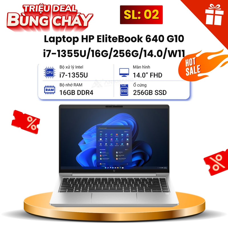 Laptop HP EliteBook 640 G10 Core i7-1355U/16GB/256GB/14.0FHD/W11Pro/Bạc