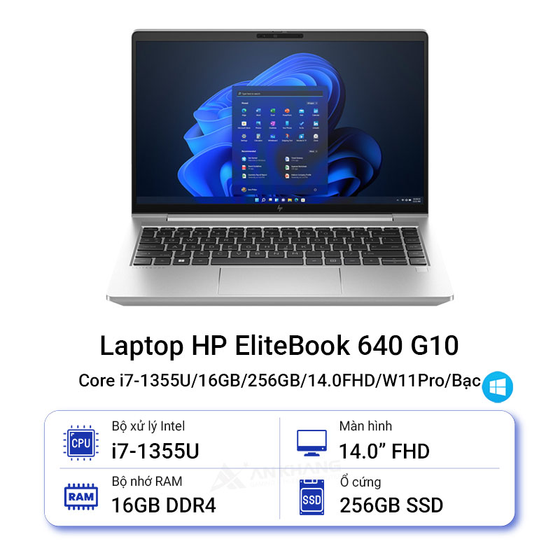Laptop HP EliteBook 640 G10 Core i7-1355U/16GB/256GB/14.0FHD/W11Pro/Bạc
