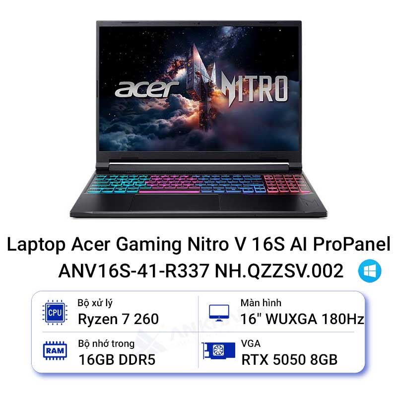 Laptop Acer Gaming Nitro V 16S AI ProPanel ANV16S-41-R337 NH.QZZSV.002