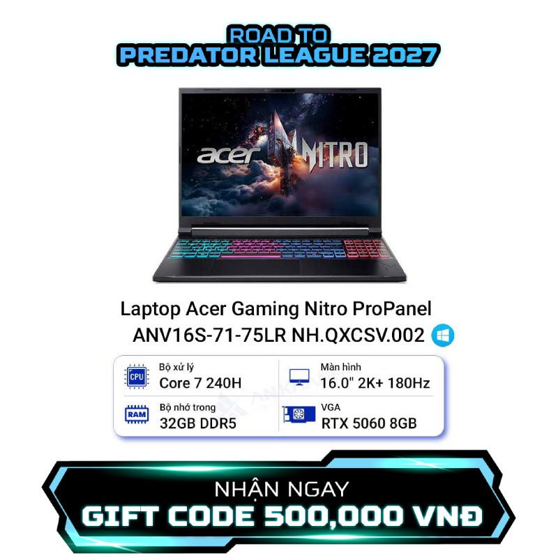Laptop Acer Gaming Nitro ProPanel ANV16S-71-75LR NH.QXCSV.002