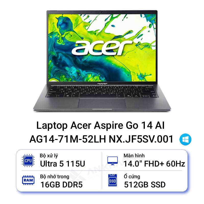 Laptop Acer Aspire Go 14 AI AG14-71M-52LH NX.JF5SV.001