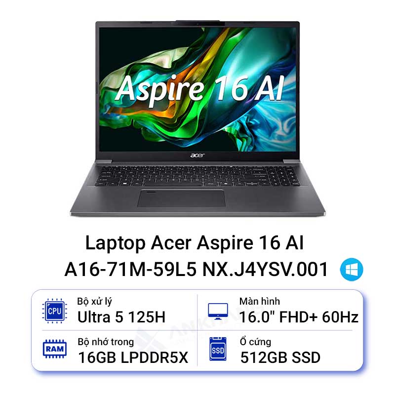 Laptop Acer Aspire 16 AI A16-71M-59L5 NX.J4YSV.001