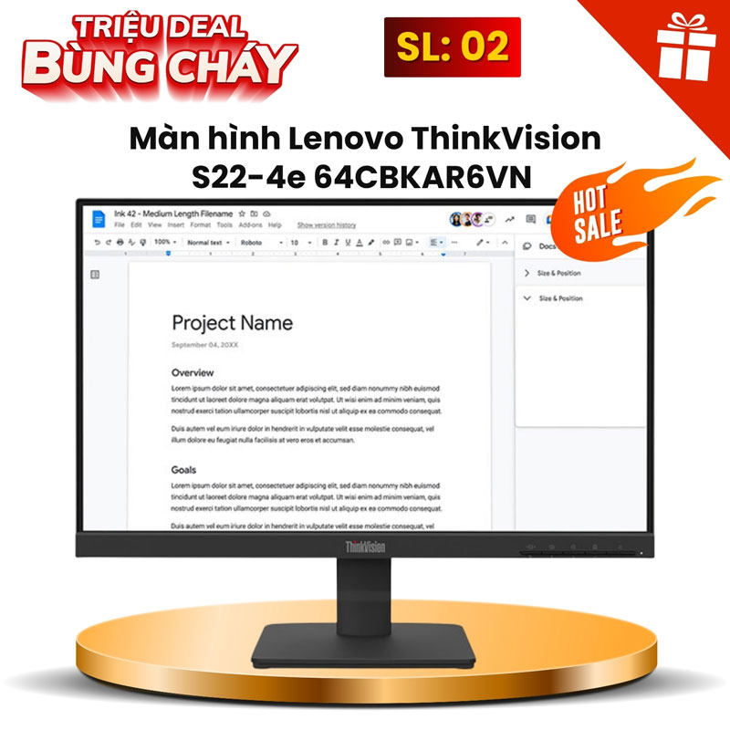 Màn hình Lenovo ThinkVision S22-4e 64CBKAR6VN