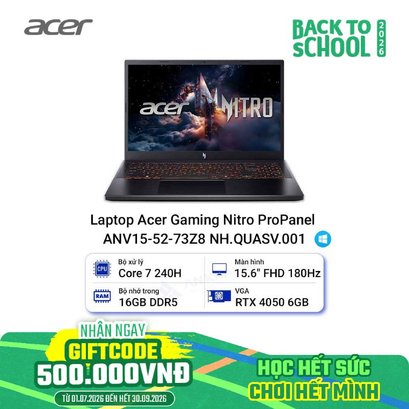 Laptop Acer Gaming Nitro ProPanel ANV15-52-73Z8 NH.QUASV.001