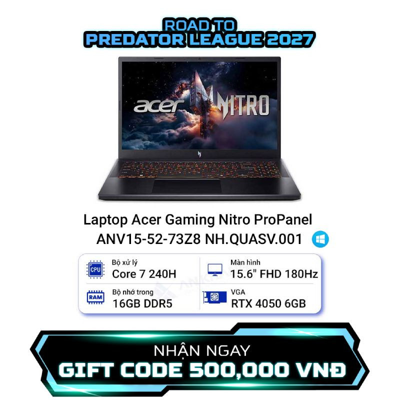 Laptop Acer Gaming Nitro ProPanel ANV15-52-73Z8 NH.QUASV.001