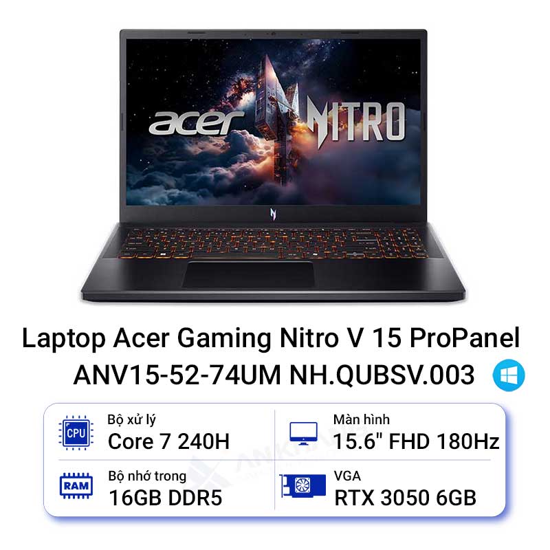 Laptop Acer Gaming Nitro V 15 ProPanel ANV15-52-74UM NH.QUBSV.003