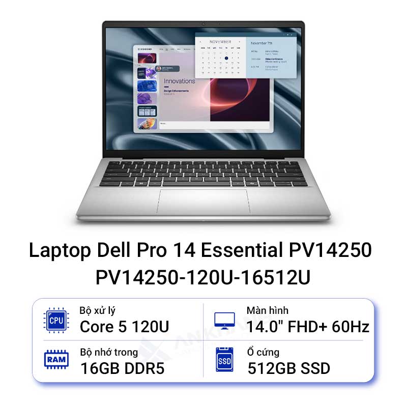 Laptop Dell Pro 14 Essential PV14250 PV14250-120U-16512U