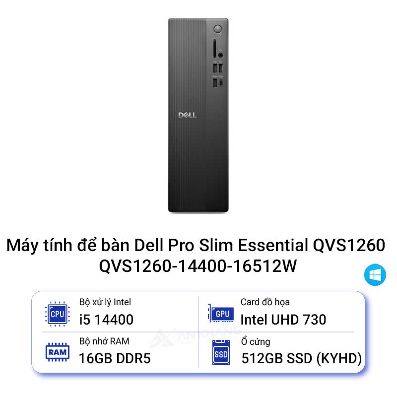 Máy tính để bàn Dell Pro Slim Essential QVS1260 QVS1260-14400-16512W