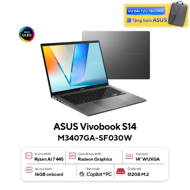 Laptop ASUS Vivobook S14 M3407GA-SF030W