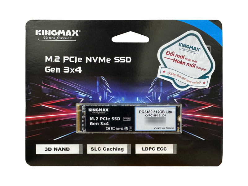 Ổ cứng SSD Kingmax PQ3480 512GB Lite PCIe Gen3 KMPQ3480-512G4