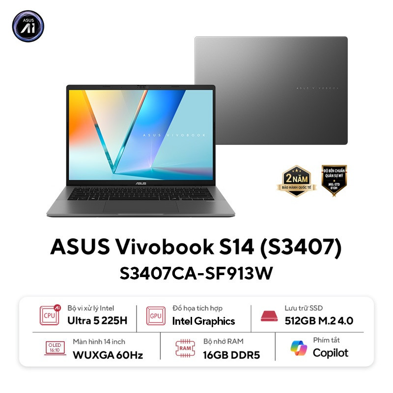 Laptop ASUS Vivobook S14 S3407CA-SF913W