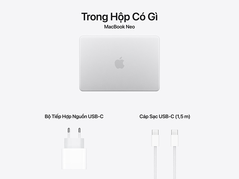 Macbook Neo 13 inch Chip A18 Pro 6CPU/5GPU/8GB/256GB - Silver (MHFA4SA/A)