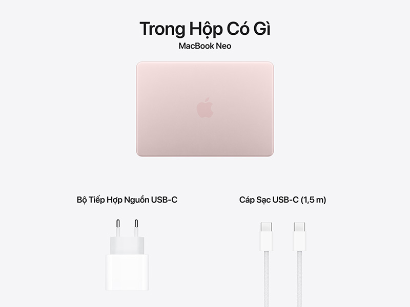 Macbook Neo 13 inch Chip A18 Pro 6CPU/5GPU/8GB/512GB - Blush (MHFJ4SA/A)