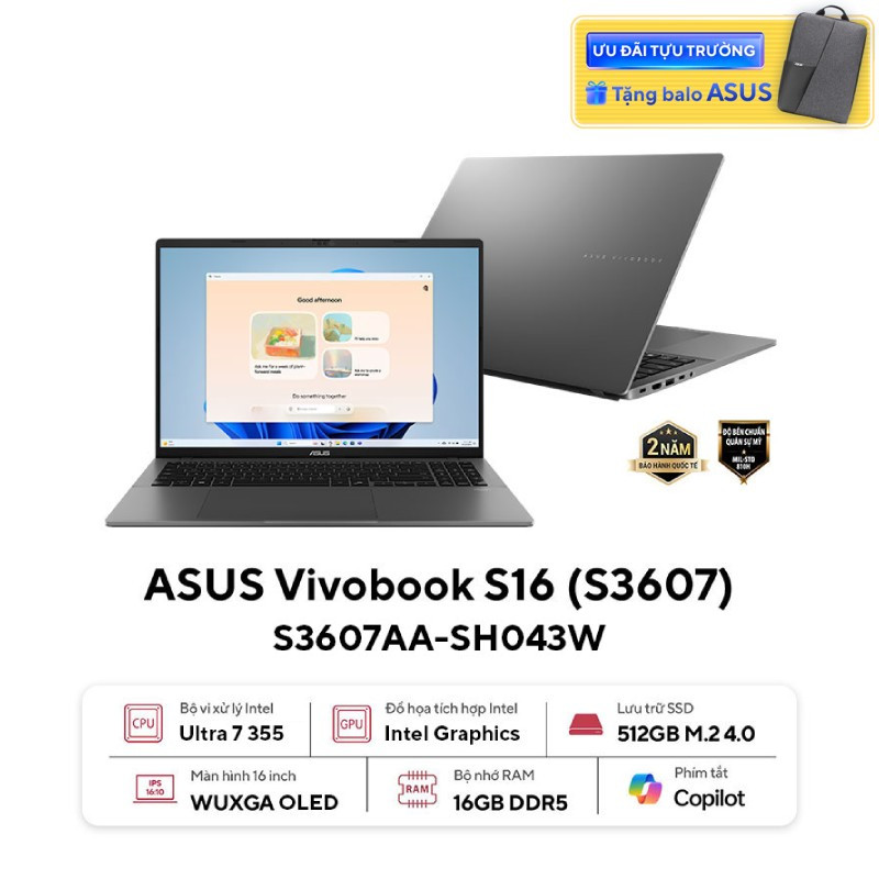 Laptop ASUS Vivobook S16 S3607AA-SH043W