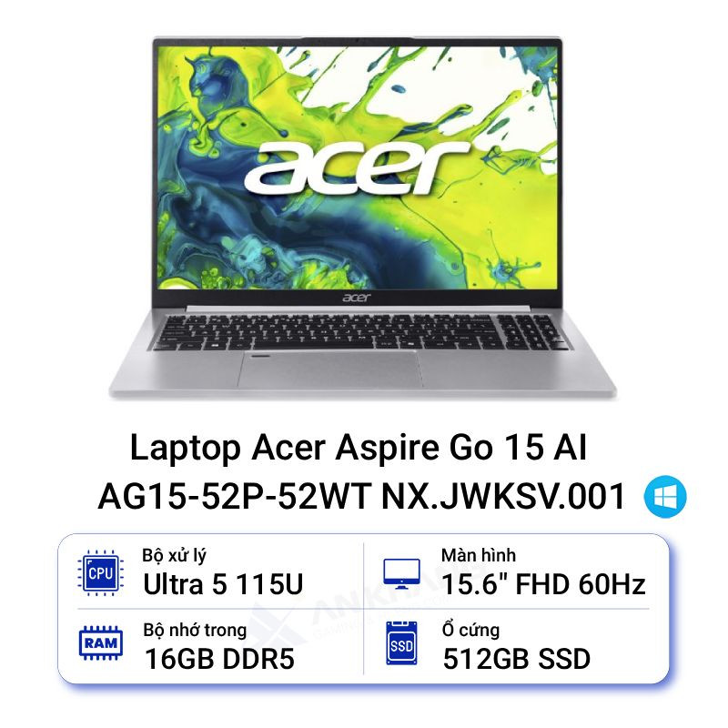 Laptop Acer Aspire Go 15 AI AG15-52P-52WT NX.JWKSV.001
