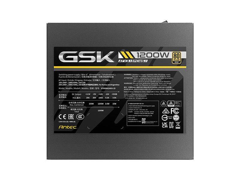 Nguồn Antec GSK 1200 V2 1200W ATX 3.1 PCIe 5.1
