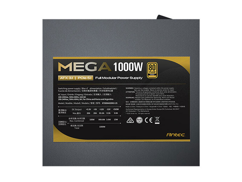 Nguồn Antec Mega 1000 EC 1000W ATX 3.1 PCIE 5.1