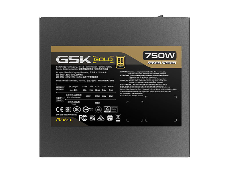 Nguồn Antec GSK 750 V2 750W ATX 3.1 PCIe 5.1