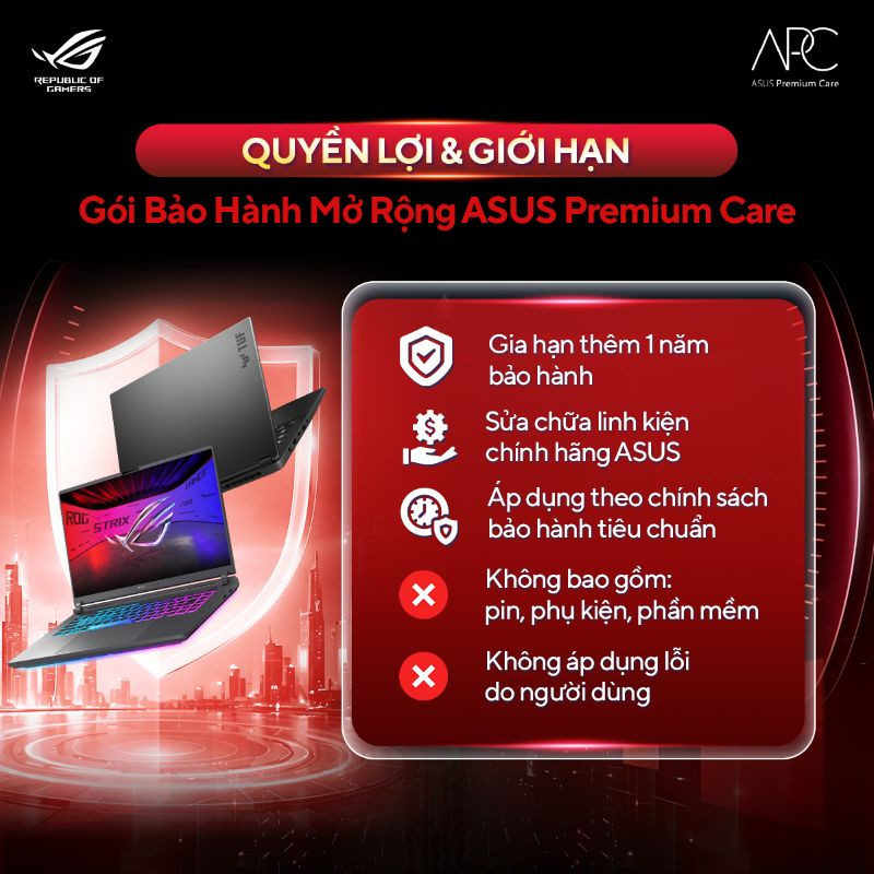 Gói dịch vụ gia hạn bảo hành Laptop ASUS Gaming IWEP-12M 12 tháng (NR)