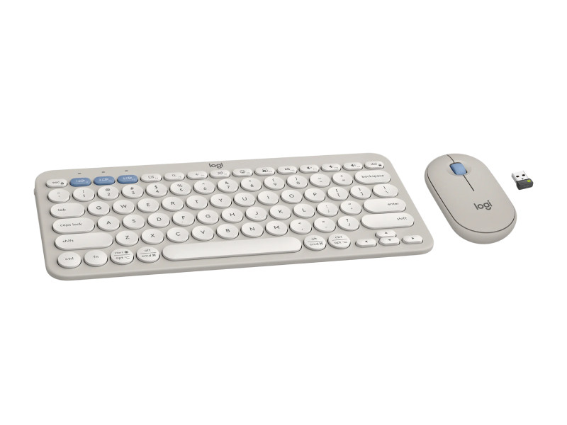 Bộ bàn phím chuột Bluetooth Logitech Pebble 2 Combo cát xám (920-012191)