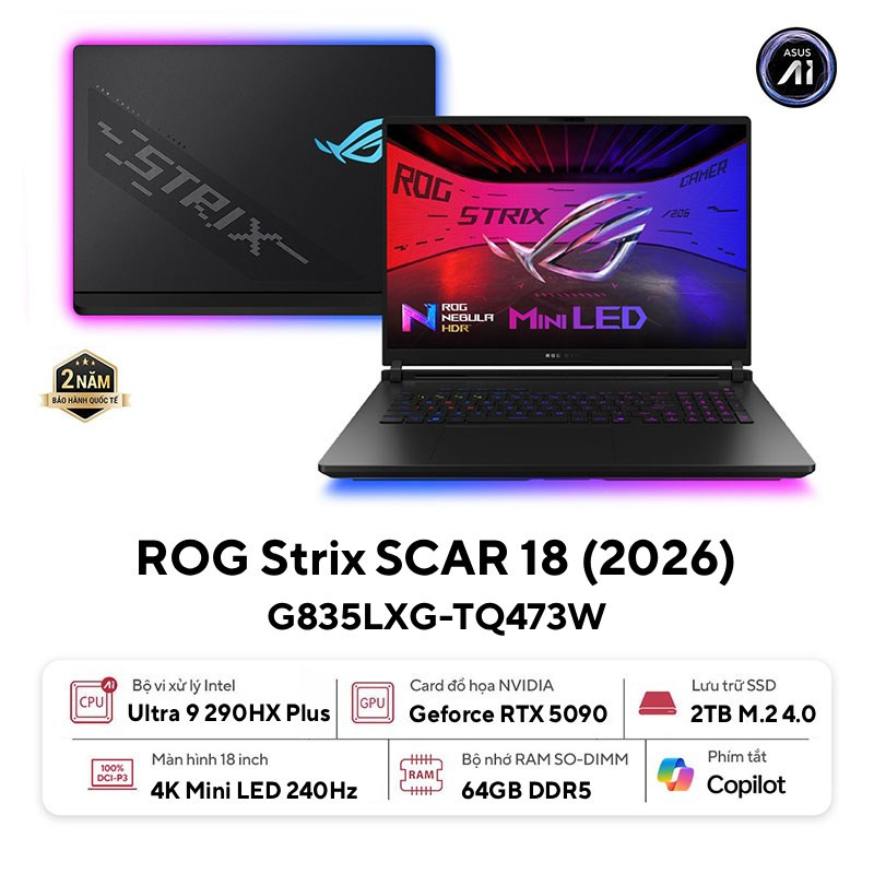 Laptop ASUS ROG Strix SCAR 18 G835LXG-TQ473W