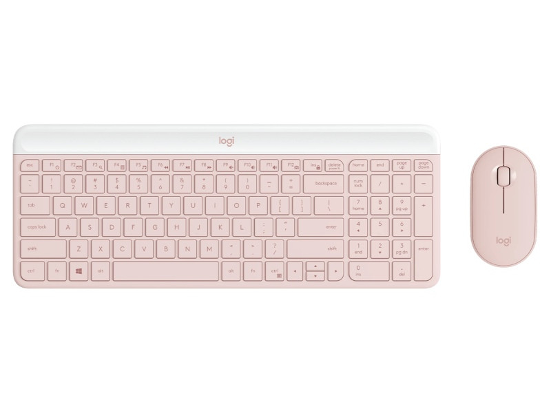 Bộ bàn phím chuột không dây Logitech MK470 Slim màu hồng Rose (920-011326)